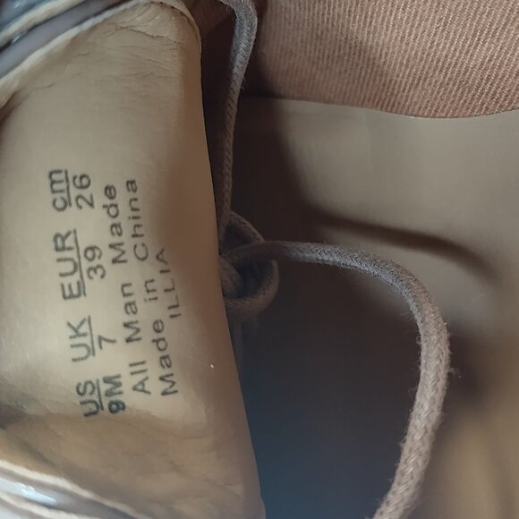 Franco Sarto Illia Faux Patent Leather Taupe Wingtip Shoes Women US 9M - Picture 14 of 14